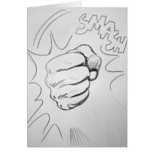 Pop Art Smash Punch Pencil Sketch