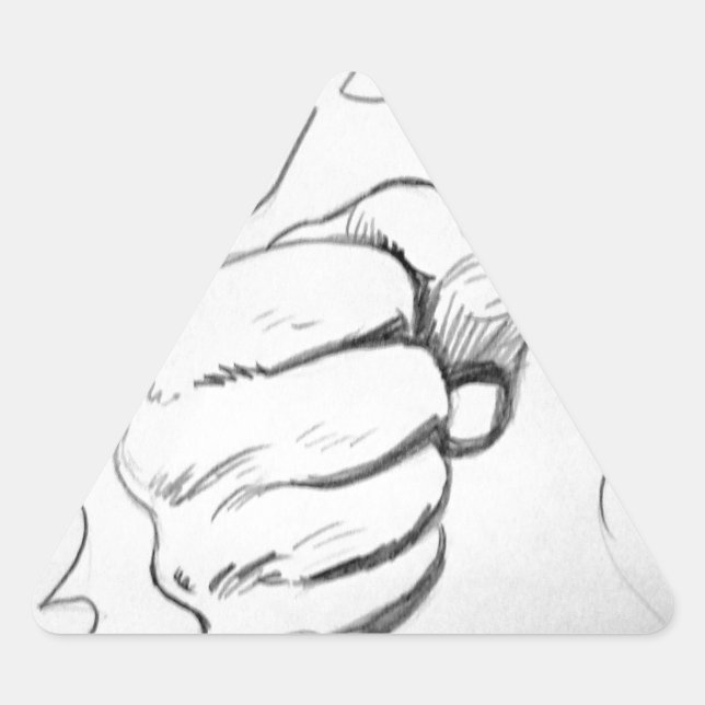 Pop Art Smash Punch Pencil Sketch Triangle Sticker (Front)