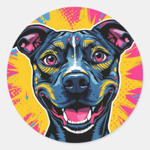 Pop Art Smile – The Power of a Happy Dog Classic Round Sticker