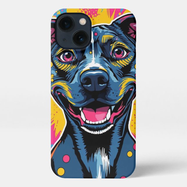 Pop Art Smile – The Power of a Happy Dog iPhone Case (Back)