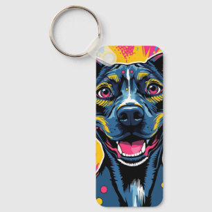Pop Art Smile – The Power of a Happy Dog Keychain