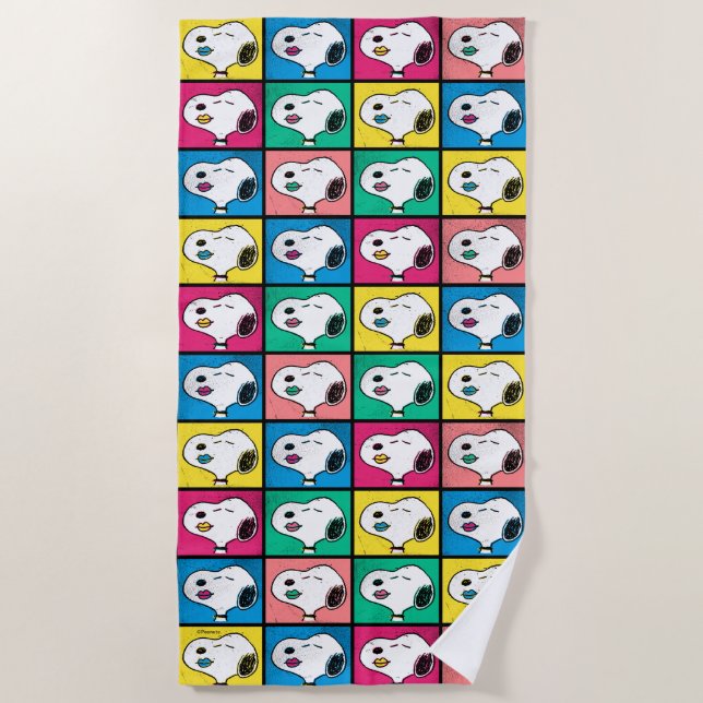 Pop Art Snoopy Lips | Mod for You Pattern Beach Towel (Front)