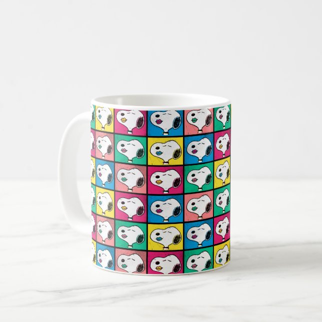 Pop Art Snoopy Lips | Mod for You Pattern Coffee Mug (Front Left)