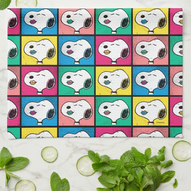 Pop Art Snoopy Lips | Mod for You Pattern Kitchen Towel (Folded)