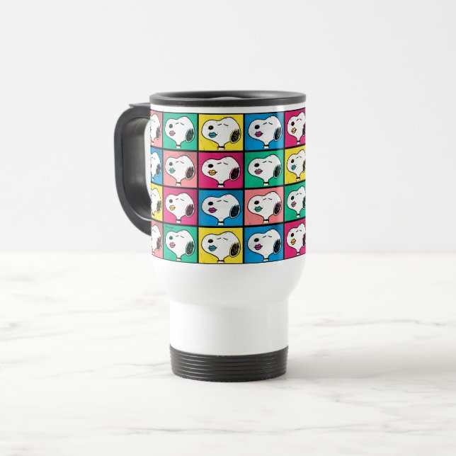 Pop Art Snoopy Lips | Mod for You Pattern Travel Mug (Front Left)