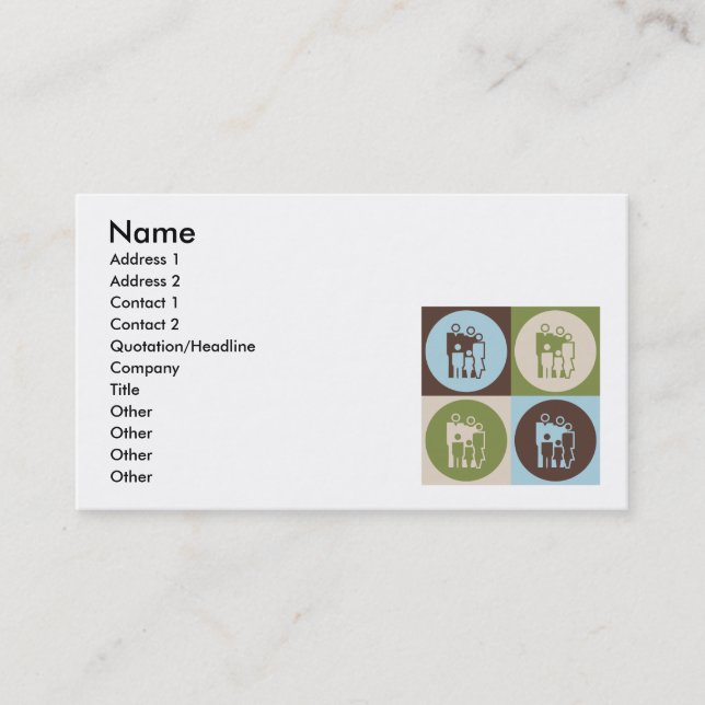 Pop Art Social Work Business Card (Front)