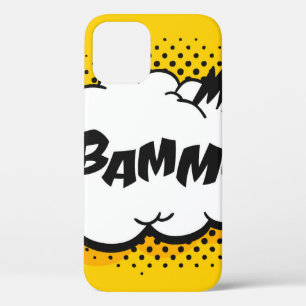 Pop art speech bubble drawing with text. Cartoon s iPhone 12 Case