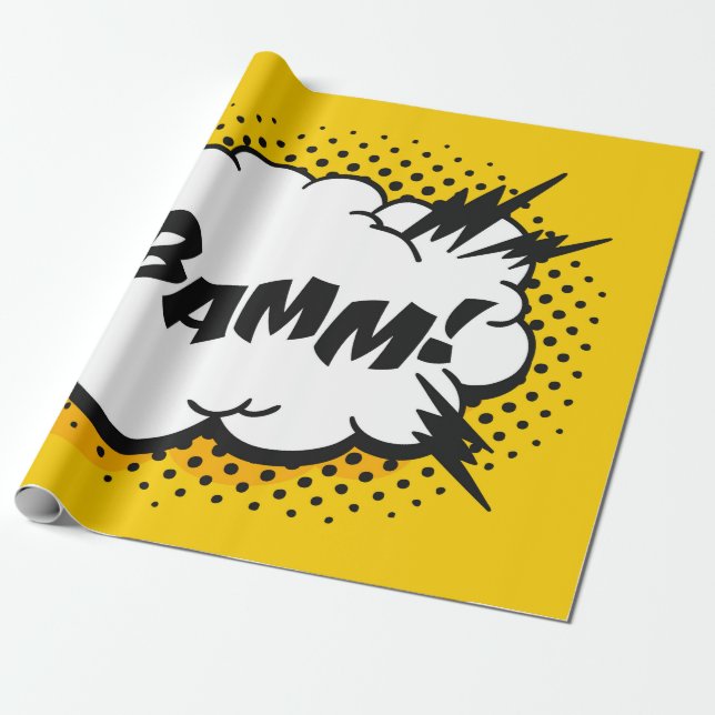 Pop art speech bubble drawing with text. Cartoon s Wrapping Paper (Unrolled)
