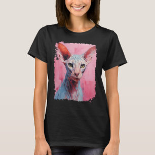 Pop Art Sphynx Pink Hairless Cat T-Shirt