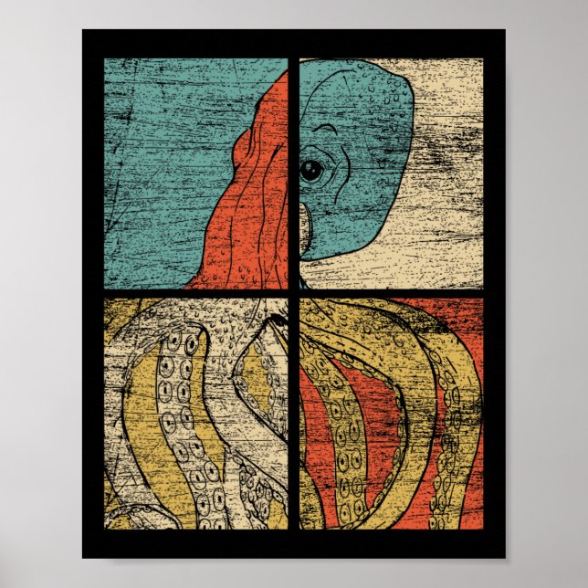 Pop Art Squid Octopus  Poster (Front)