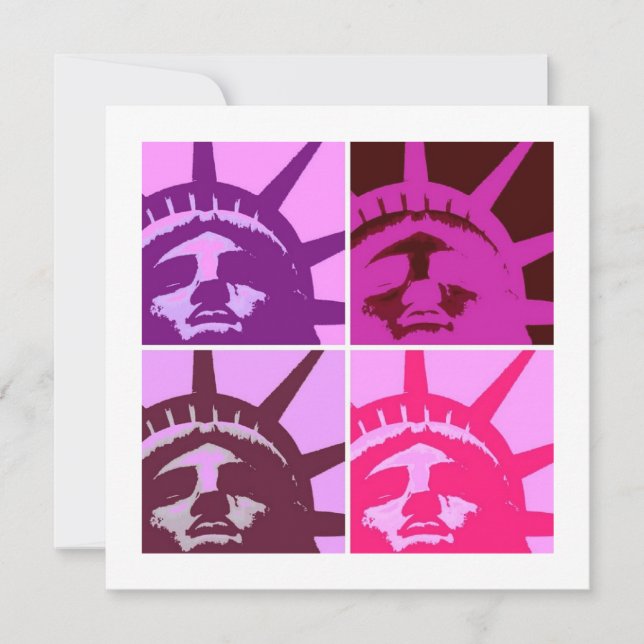 Pop Art Statue de la Liberté Carte Plat (Devant)