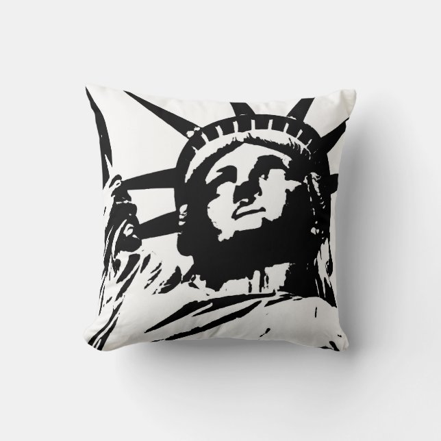 Pop Art Statue of Liberty American MoJo Pillow (Front)