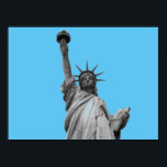 Pop Art Statue of Liberty Blue Greyscale New York Poster<br><div class="desc">New York City Monuments Artworks - Indepent United States of America National Symbol Buildings</div>