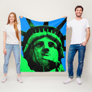 Pop Art Statue of Liberty Fleece Blanket