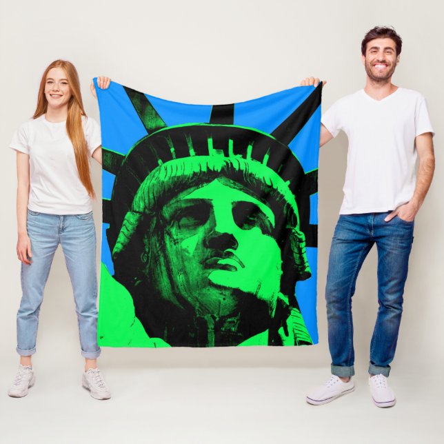 Pop Art Statue of Liberty Fleece Blanket (In Situ)
