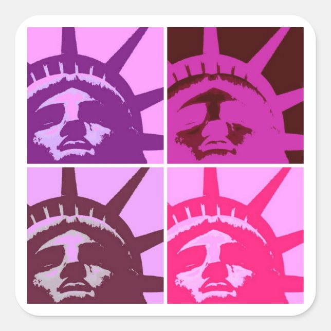 Pop Art Statue of Liberty  Square Sticker (Front)
