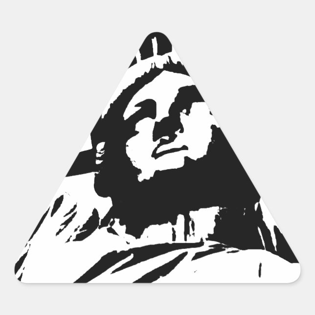 Pop Art Statue of Liberty Triangle Sticker (Front)