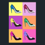 Pop Art Stiletto Pumps / Shoes / Heels Poster<br><div class="desc">Poster in a "Glorification of the Stiletto": Pop art rendering of the beloved stiletto pump</div>