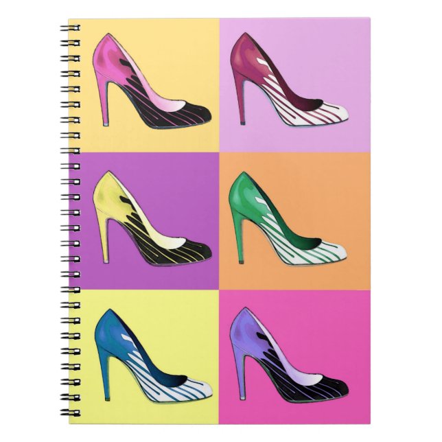 Pop Art Stiletto Pumps / Shoes / High Heels Notebook (Front)