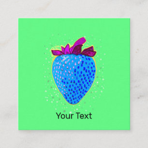 Pop Art Strawberry Blue Enclosure Card