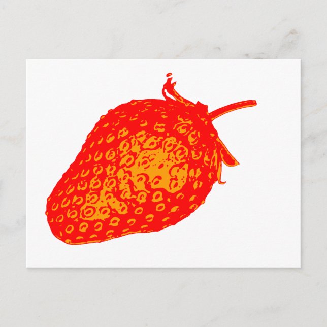 Pop Art Strawberry Postcard (Front)