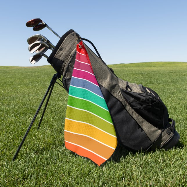Pop Art Stripes Golf Towel (Green)