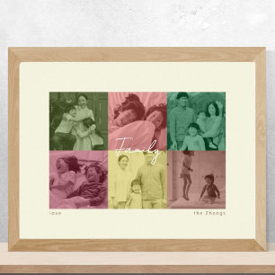 Pop Art Style Family Photo Collage Poster
