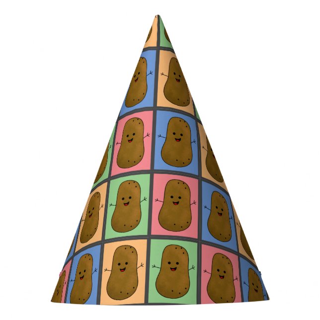 Pop Art Style Potato  Party Hat (Front)