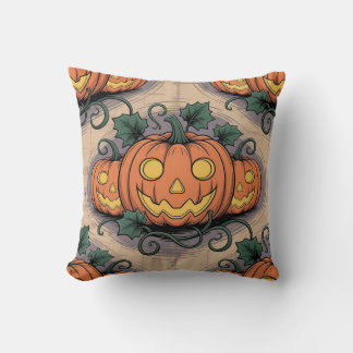 Pop Art Style Pumpkin & Ghost All-Over Pillow on P