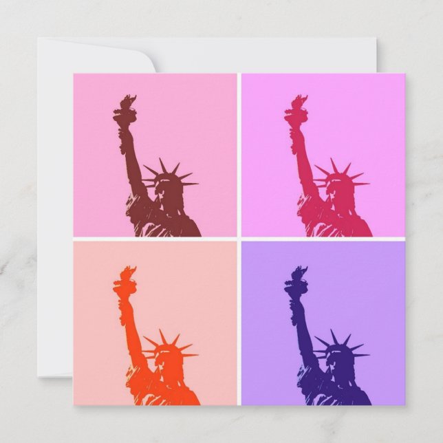 Pop Art Style Statue de la Liberté Invitation (Devant)