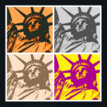 Pop Art Style Statue of Liberty 4 Colours Poster<br><div class="desc">Pop Art New York City Monuments Artworks - Indepent United States of America National Symbol Buildings</div>