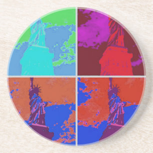 Pop Art Style Statue of Liberty Coaster