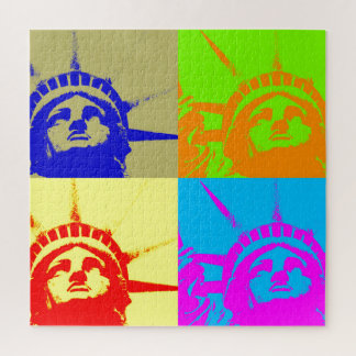 Pop Art Style Statue of Liberty Jigsaw Puzzle