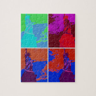 Pop Art Style Statue of Liberty Jigsaw Puzzle