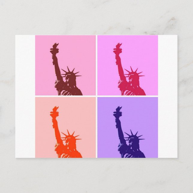 Pop Art Style Statue of Liberty Postcard (Front)