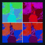 Pop Art Style Statue of Liberty Poster<br><div class="desc">Pop Art Style Statue of Liberty - American Historical Buildings and Monuments</div>