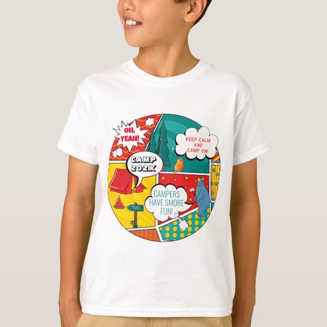 Pop Art Summer Camp Fun T-Shirt (Front)