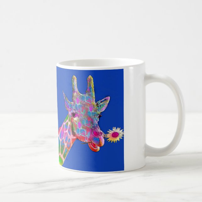 Pop Art Sunflower Giraffe Coffee Mug (Right)