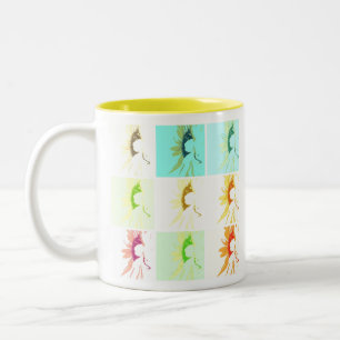 Pop Art Sunflowers Two-Tone Coffee Mug