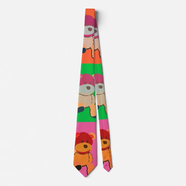 Pop art Teddy ours Cravate (Devant)
