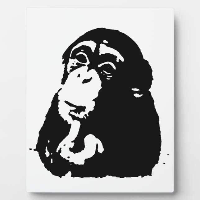 Pop Art Thinking Chimpanzee Plaque (Front)