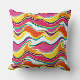 Pop Art Throw Pillow – Hot Pink Lime Turquoise