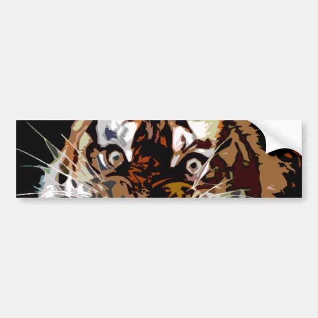 Pop Art Tiger Bumper Sticker (Front)