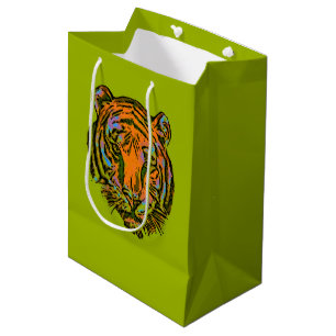 Pop Art TIGER HEAD + your backgr. & ideas Medium Gift Bag