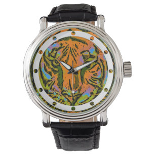 Pop Art TIGER HEAD + your backgr. & ideas Watch