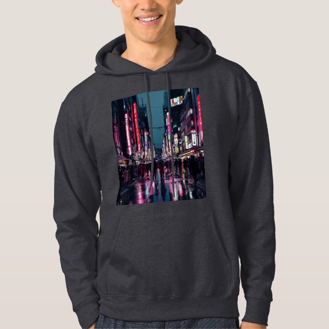 Pop Art Tokyo – Neon Cityscape with Bold Urban Vib Hoodie (Front)