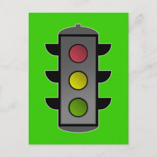 Pop Art Traffic Light Postcard