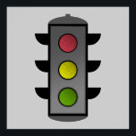 Pop Art Traffic Light Poster<br><div class="desc">The traffic light is making intersection safe the world over. Traffic lights are sometimes called signal lights, traffic lamps, traffic signals or traffic control signals, in technical terms. The red, yellow and green lights indicate to the driver it is time to stop, proceed or prepare to stop. The Pop Art...</div>