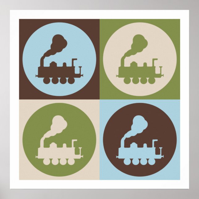 Pop Art Trains Poster (Front)