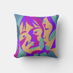 Pop Art   Two Women   Bright  Throw Pillow